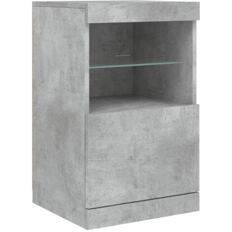 Credenza buffet cassettiera mobile contenitore organizer cucina soggiorno soggiorno con luci a LED 41 x 37 x 67 cm grigio 020029999