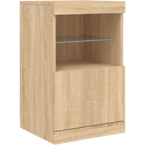 Credenza buffet cassettiera mobile contenitore organizer cucina soggiorno soggiorno con luci a LED Sonoma 41 x 37 x 67 cm marrone 020029961
