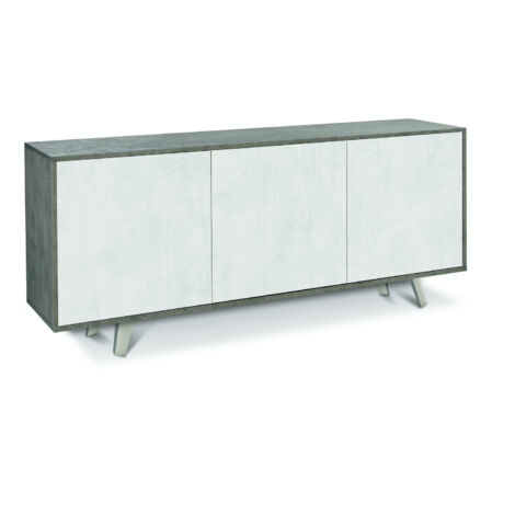 Credenza buffet moderna cemento con tre ante bianco