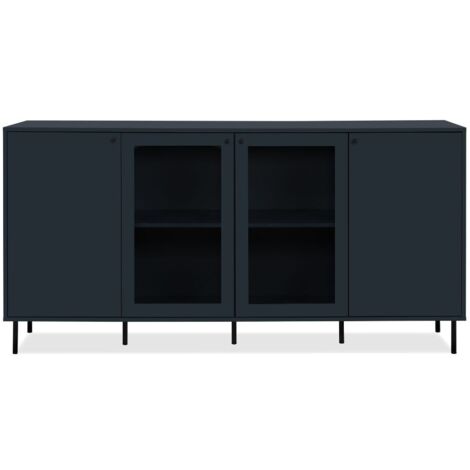 Credenza Caracas 51A con 4 ante e 4 ripiani colore navy blue H90xL180xP40