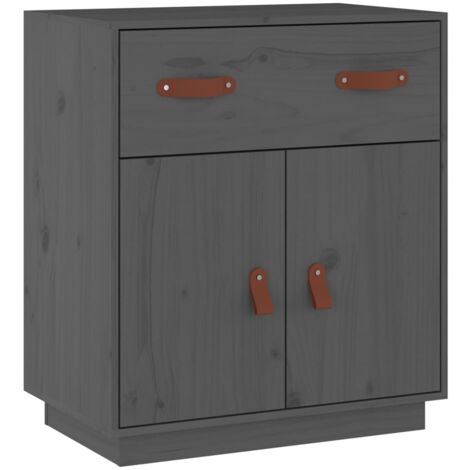 Credenza cassettiera armadio contenitore organizer cucina soggiorno soggiorno 65,5 x 40 x 75 cm legno massello di pino grigio 020031799