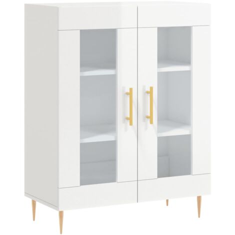 Credenza cassettiera cassettiera mobile contenitore organizer cucina soggiorno lucido 69,5 x 34 x 90 cm derivati del legno bianco 020030686