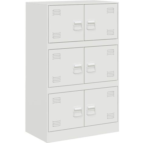 Credenza cassettiera cassettiera mobile contenitore organizer cucina soggiorno soggiorno 67 x 39 x 107 cm acciaio bianco 020030385