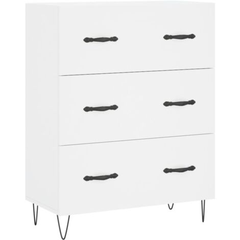 Credenza cassettiera cassettiera mobile contenitore organizer cucina soggiorno soggiorno 69,5 x 34 x 90 cm derivati del legno bianco 020030444