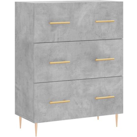 Credenza cassettiera cassettiera mobile contenitore organizer cucina soggiorno soggiorno 69,5 x 34 x 90 cm derivati del legno grigio 020032072