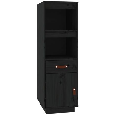 Credenza cassettiera cassettiera mobile contenitore organizer cucina soggiorno soggiorno alto 34 x 40 x 108,5 cm legno massello di pino nero 020034910