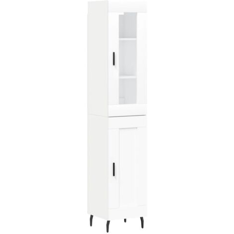 Credenza cassettiera cassettiera mobile contenitore organizer cucina soggiorno soggiorno alto 34,5 x 34 x 180 cm derivati del legno bianco 020032426