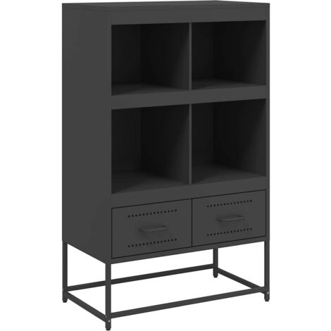 Credenza cassettiera cassettiera mobile contenitore organizer cucina soggiorno soggiorno alto 68 x 39 x 111,5 cm acciaio nero 020034962