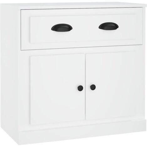 Credenza cassettiera mobile contenitore organizer cucina soggiorno salotto 70 x 355 x 675 cm legno ingegnerizzato bianco 020030487