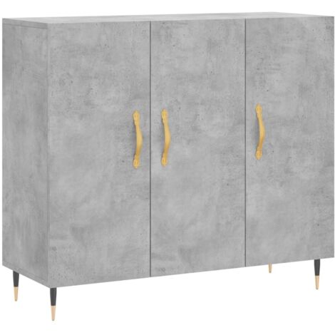 Credenza cassettiera mobile contenitore organizer cucina soggiorno salotto 90 x 34 x 80 cm legno ingegnerizzato grigio 020032124