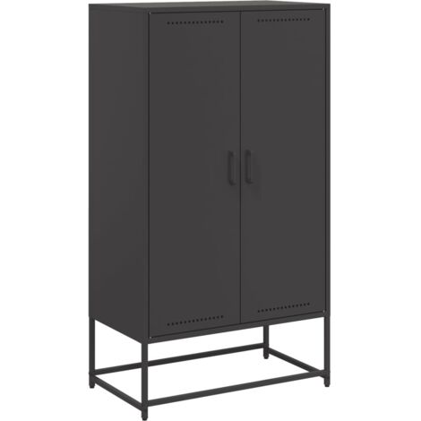Credenza cassettiera mobile contenitore organizer cucina soggiorno salotto alto 685 x 385 x 1235 cm acciaio nero 020034958