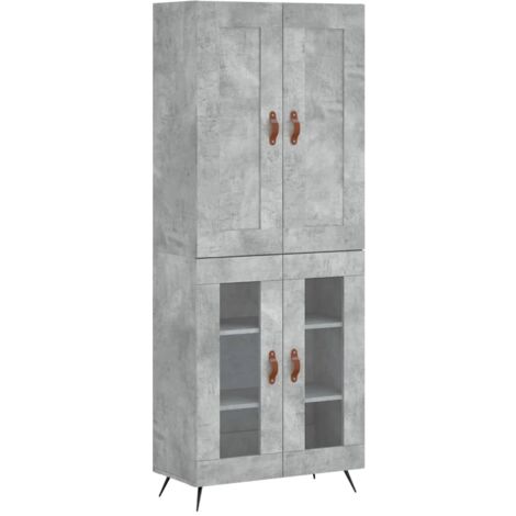 Credenza cassettiera mobile contenitore organizer cucina soggiorno salotto alto 695 x 34 x 180 cm legno ingegnerizzato grigio 020034544