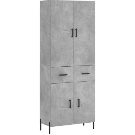 Credenza cassettiera mobile contenitore organizer cucina soggiorno salotto alto 695 x 34 x 180 cm legno ingegnerizzato grigio 020034648