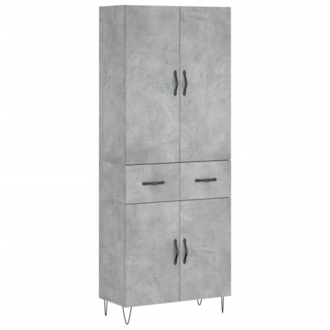 Credenza cassettiera mobile contenitore organizer cucina soggiorno salotto alto 695 x 34 x 180 cm legno ingegnerizzato grigio 020034701