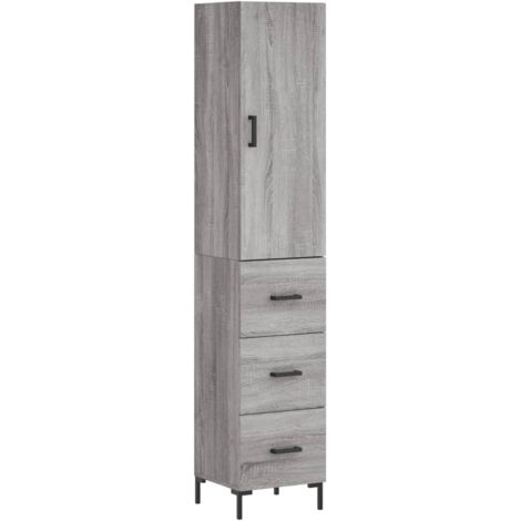 Credenza cassettiera mobile contenitore organizer cucina soggiorno salotto alto sonoma 345 x 34 x 180 cm legno ingegnerizzato grigio 020035207
