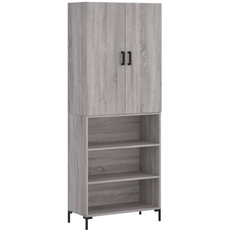 Credenza cassettiera mobile contenitore organizer cucina soggiorno salotto alto sonoma 695 x 34 x 180 cm legno ingegnerizzato grigio 020035411