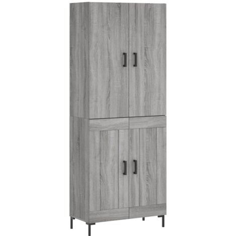 Credenza cassettiera mobile contenitore organizer cucina soggiorno salotto alto sonoma 695 x 34 x 180 cm legno ingegnerizzato grigio 020035514