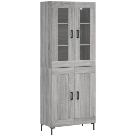 Credenza cassettiera mobile contenitore organizer cucina soggiorno salotto alto sonoma 695 x 34 x 180 cm legno ingegnerizzato grigio 020035565