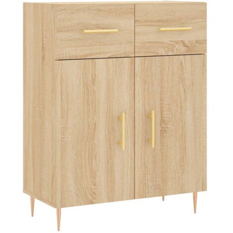 Credenza cassettiera mobile contenitore organizer cucina soggiorno salotto sonoma 695 x 34 x 90 cm legno ingegnerizzato marrone 020031667