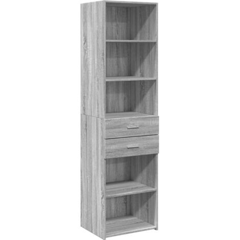 Credenza cassettiera mobile contenitore organizer cucina soggiorno soggiorno alto sonoma 50 x 42,5 x 185 cm derivati del legno grigio 020035373