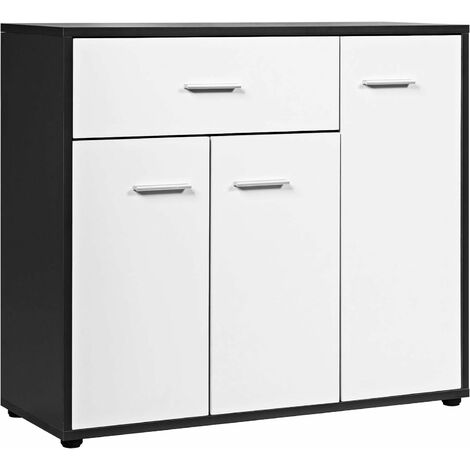 Mobile Credenza Laterale da Cucina in Legno con Grande Spazio di Stoccaggio Goplus Credenza con 1 Cassetto e 3 Porte Comò con Cassetto e Porte per Cucina Soggiorno Ingresso