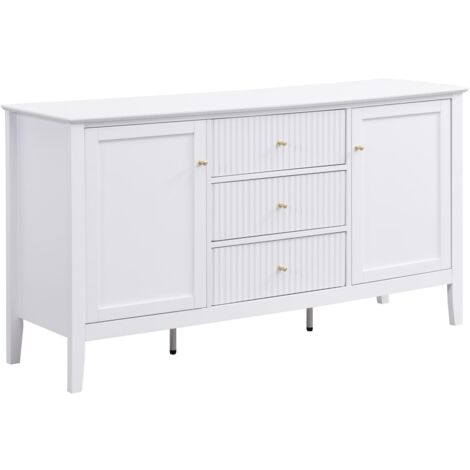 Credenza con 2 ante e 3 cassetti in MDF Bianco  - NARIVA