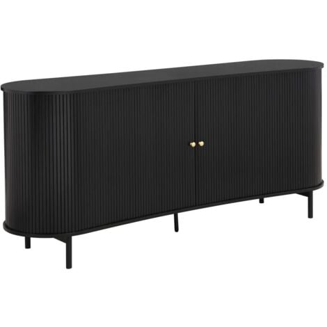 Credenza con 2 ante scorrevoli in MDF Nero  - SEVATO
