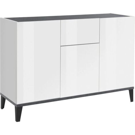 Credenza con 3 Ante 1 Cassetto 120x40x82 Bianco Ardesia