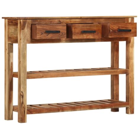 Credenza con 3 Cassetti 110x30x80 cm in Legno Massello vidaXL