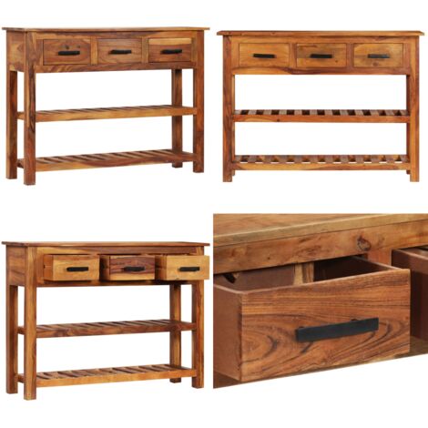 Credenza con 3 Cassetti 110x30x80 cm Legno Massello di Acacia - Credenza con cassetti - Credenza in acacia