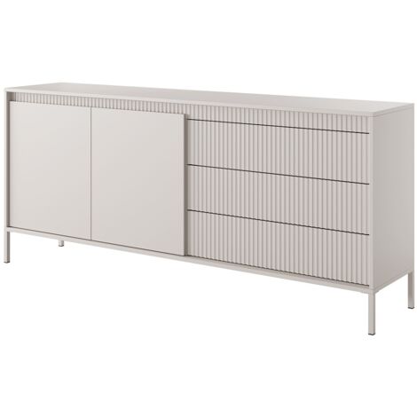 Credenza con 3 cassetti e 2 ante in MDF Beige - NURSEMA