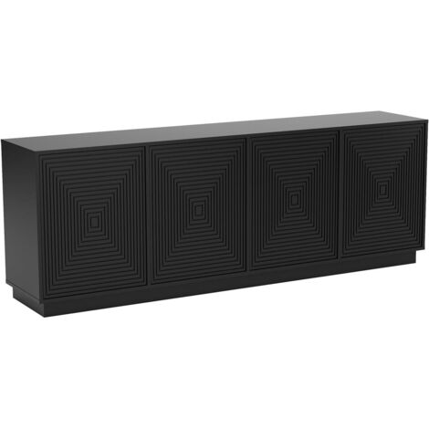 Credenza con 4 ante in MDF Nero - MEZULIA