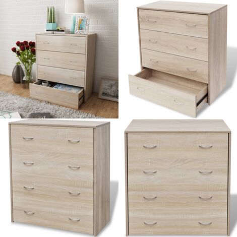 Credenza con 4 Cassetti 60x30,5x71 cm Colore Rovere - Armadio con cassetti - Credenza con 4 cassetti