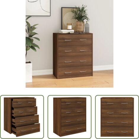 Credenza con 4 cassetti -  Credenza con 4 Cassetti 60x30,5x71 cm Rovere marrone