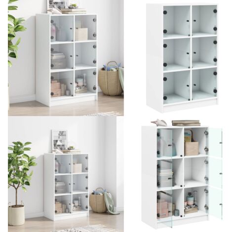 Credenza con Ante Bianca 68x37x109 cm Legno Multistrato - Credenza con ante bianca - Credenza per libri
