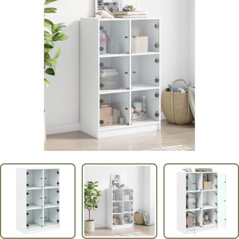 Credenza con ante bianca -  Credenza con Ante Bianca 68x37x109 cm Legno Multistrato