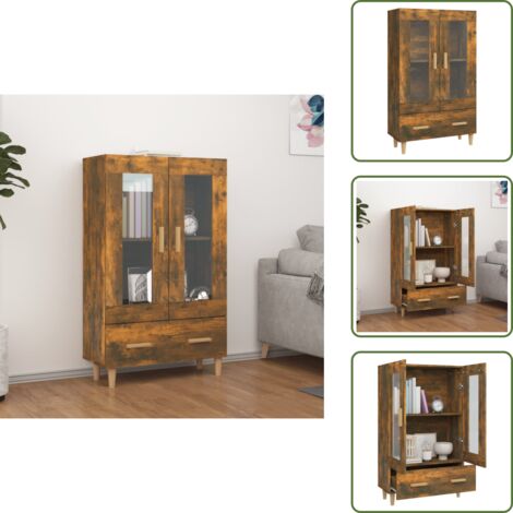 Credenza con ante e cassetto - vidaXL Credenza Rovere Fumo 70x31x115 cm in Legno Multistrato -