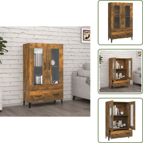 Credenza con ante e cassetto - vidaXL Credenza Rovere Fumo 70x31x115 cm in Legno Multistrato -