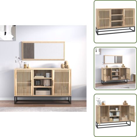 Credenza con ante in legno - vidaXL Credenza 105x30x65 cm in Legno Multistrato - Credenza con gambe in ferro