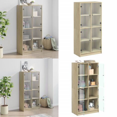 Credenza con Ante Rovere Sonoma 68x37x142 cm Legno Multistrato - Credenza con ante in Rovere Sonoma - Credenza per libri