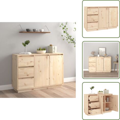 Credenza con ante - vidaXL Credenza 111x34x75 cm in Legno Massello di Pino - Credenza per soggiorno