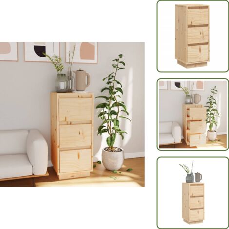 Credenza con ante - vidaXL Credenza 32x34x75 cm in Legno Massello di Pino - Credenza in legno massello