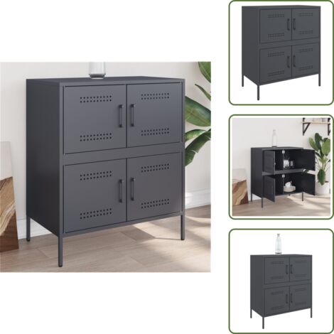 Credenza con ante - vidaXL Credenza Antracite 68x39x79 cm in Acciaio - Credenza con scomparti
