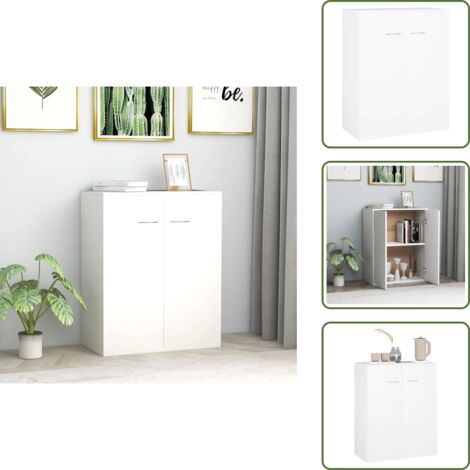 Credenza con ante - vidaXL Credenza Bianca 60x30x75 cm in Legno Multistrato - Credenza con scomparti