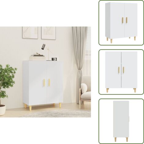 Credenza con ante - vidaXL Credenza Bianca 70x34x90 cm in Legno Multistrato - Credenza con piano d'appoggio