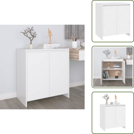 Credenza con ante - vidaXL Credenza Bianca 70x41x75 cm in Legno Multistrato - Credenza con ripiano superiore