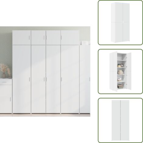 Credenza con ante - vidaXL Credenza Bianca 80x42,5x185 cm in Legno Ingegnerizzato - Credenza per soggiorno