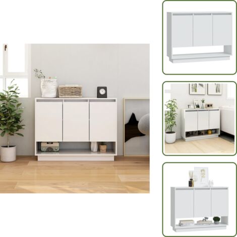 Credenza con ante - vidaXL Credenza Bianca 97x31x75 cm in Truciolato - Credenza con ripiano superiore