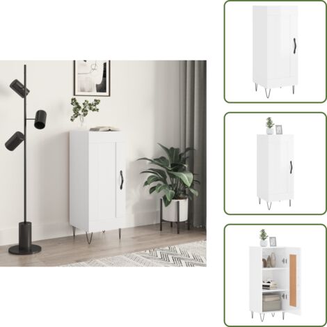Credenza con ante - vidaXL Credenza Bianco Lucido 34,5x34x90 cm in Legno Multistrato - Credenza in metallo