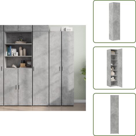 Credenza con ante - vidaXL Credenza Grigio Cemento 40x42,5x185 cm in Legno Ingegnerizzato - Credenza per soggiorno